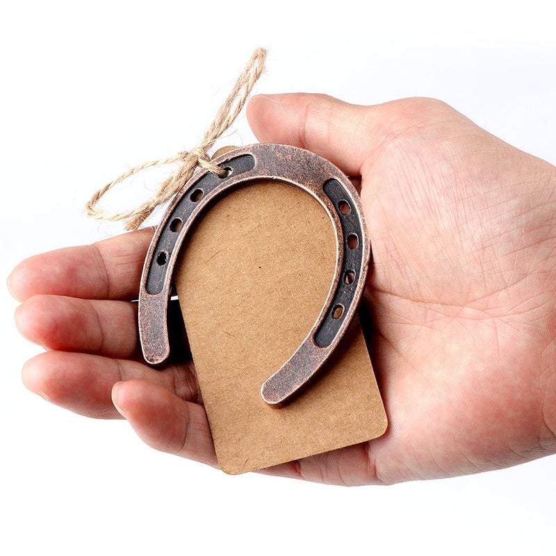 OurWarm 10pcs Good Lucky Horseshoe Wedding Favors with Kraft Tags Rustic Horseshoe Gifts for Vintage Wedding Party Decorations - Image 5
